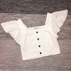 Zara white crop top